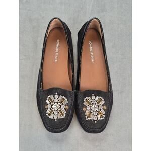 Donald J Pliner Mystic Embellished Loafers 6.5 Snake Print Leather Loafers